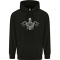 Spartan Biker Motorbike Motorcycle Mens 80% Cotton Hoodie Black