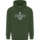 Spartan Biker Motorbike Motorcycle Mens 80% Cotton Hoodie Forest Green