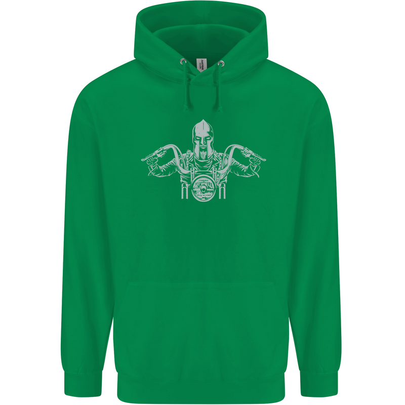 Spartan Biker Motorbike Motorcycle Mens 80% Cotton Hoodie Irish Green