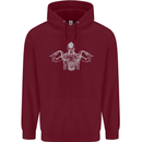 Spartan Biker Motorbike Motorcycle Mens 80% Cotton Hoodie Maroon