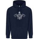 Spartan Biker Motorbike Motorcycle Mens 80% Cotton Hoodie Navy Blue