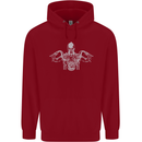 Spartan Biker Motorbike Motorcycle Mens 80% Cotton Hoodie Red