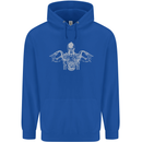 Spartan Biker Motorbike Motorcycle Mens 80% Cotton Hoodie Royal Blue