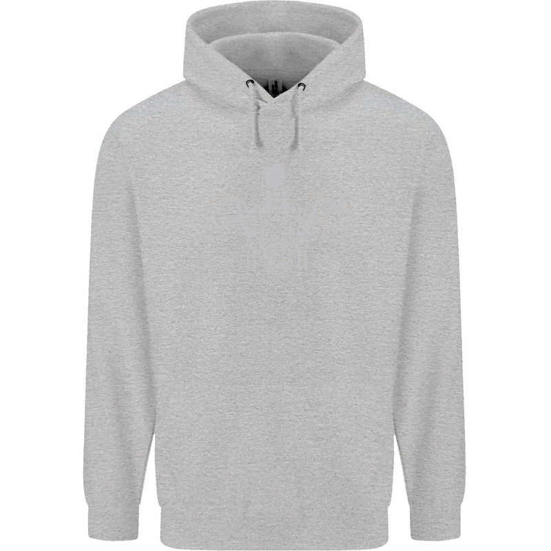 Spartan Biker Motorbike Motorcycle Mens 80% Cotton Hoodie White
