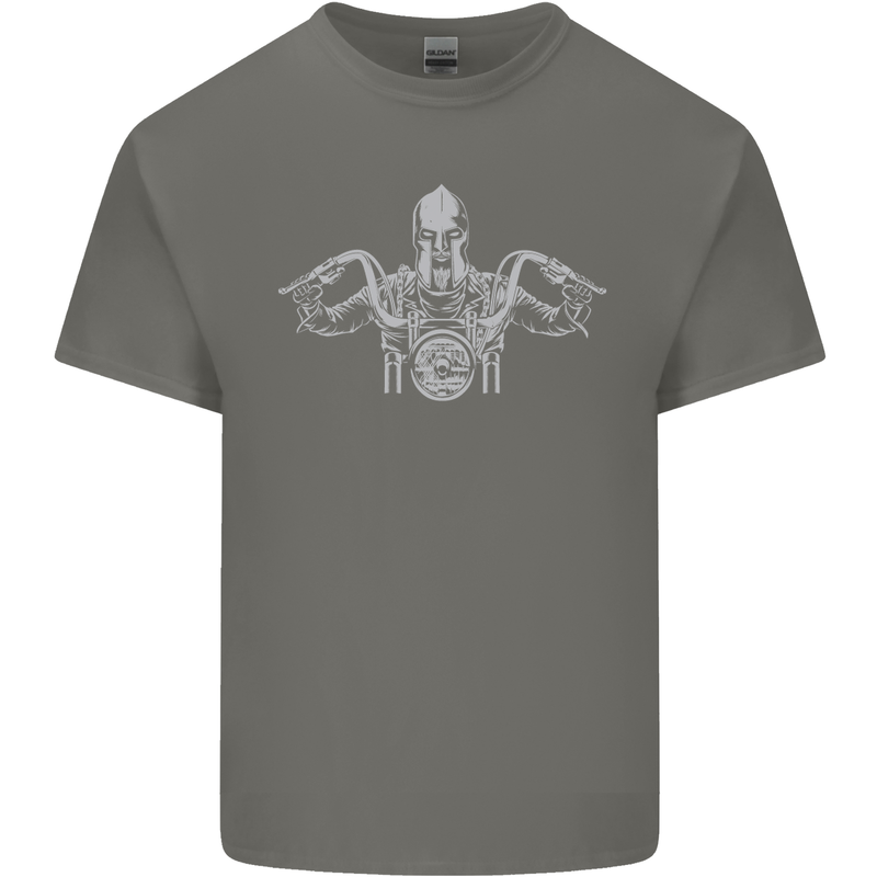 Spartan Biker Motorbike Motorcycle Mens Cotton T-Shirt Tee Top Charcoal