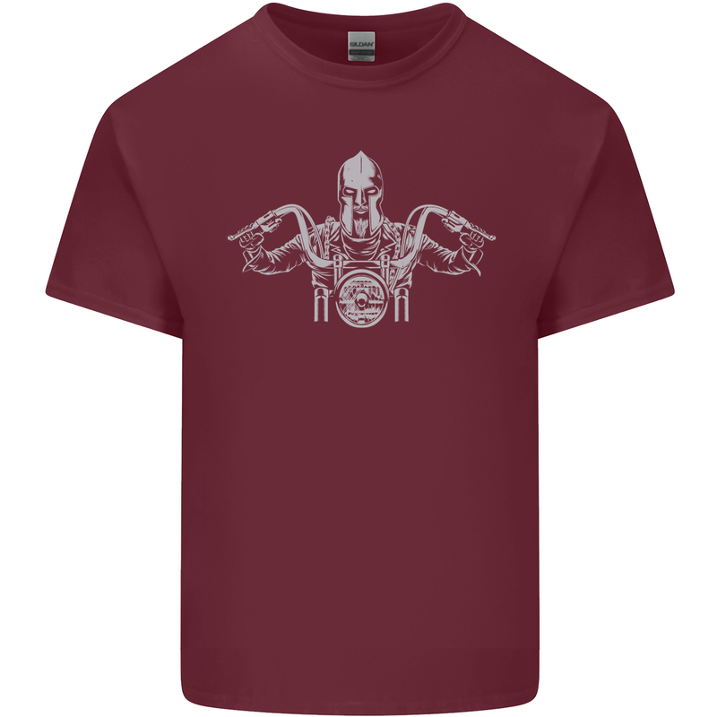 Spartan Biker Motorbike Motorcycle Mens Cotton T-Shirt Tee Top Maroon