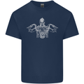 Spartan Biker Motorbike Motorcycle Mens Cotton T-Shirt Tee Top Navy Blue