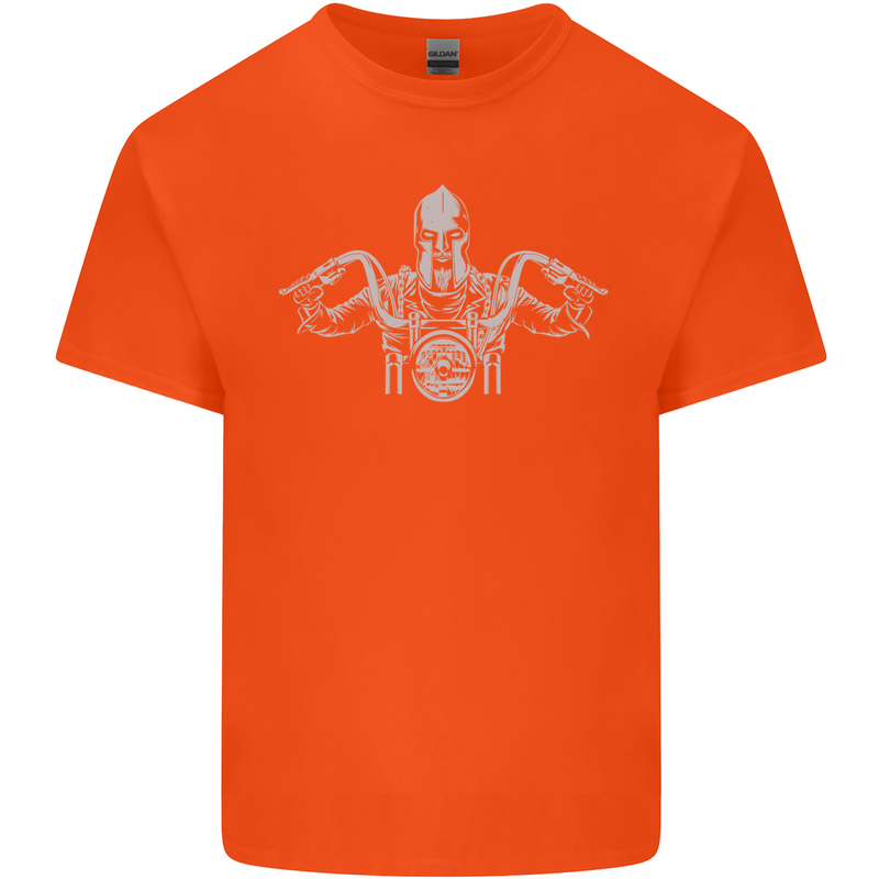 Spartan Biker Motorbike Motorcycle Mens Cotton T-Shirt Tee Top Orange