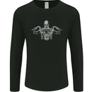 Spartan Biker Motorbike Motorcycle Mens Long Sleeve T-Shirt Black