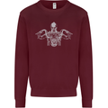 Spartan Biker Motorbike Motorcycle Mens Sweatshirt Jumper Maroon