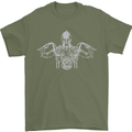 Spartan Biker Motorbike Motorcycle Mens T-Shirt Cotton Gildan Military Green