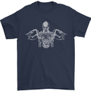 Spartan Biker Motorbike Motorcycle Mens T-Shirt Cotton Gildan Navy Blue