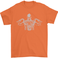 Spartan Biker Motorbike Motorcycle Mens T-Shirt Cotton Gildan Orange