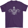 Spartan Biker Motorbike Motorcycle Mens T-Shirt Cotton Gildan Purple
