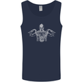 Spartan Biker Motorbike Motorcycle Mens Vest Tank Top Navy Blue