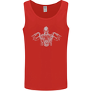 Spartan Biker Motorbike Motorcycle Mens Vest Tank Top Red