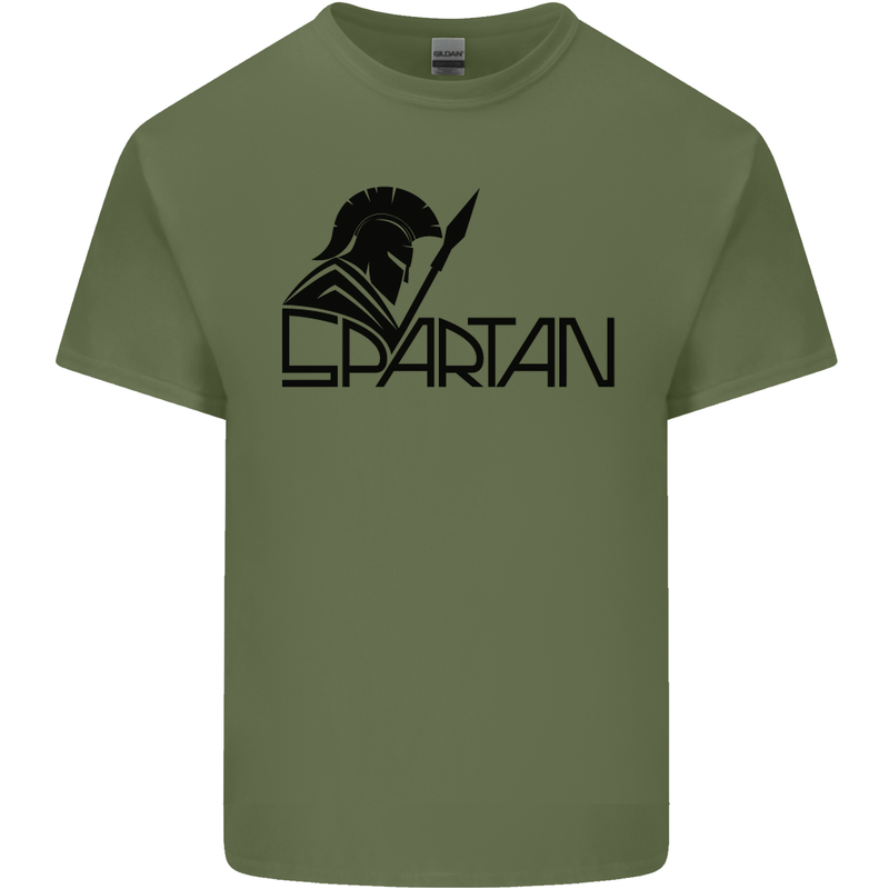 Spartan Gym Training Top Bodybuilding Mens Cotton T-Shirt Tee Top Military Green