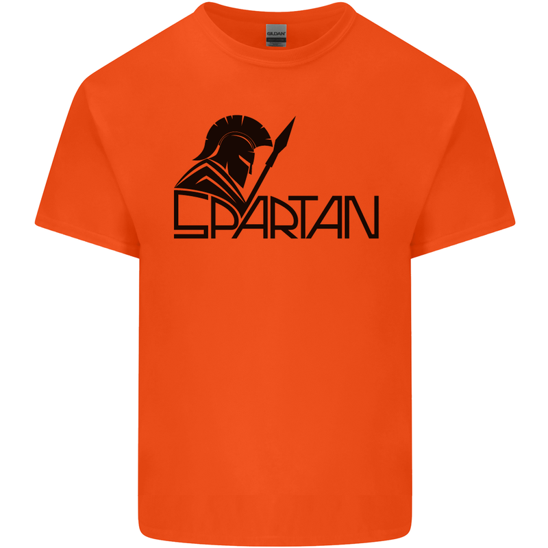 Spartan Gym Training Top Bodybuilding Mens Cotton T-Shirt Tee Top Orange