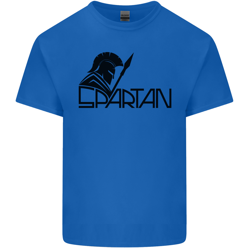 Spartan Gym Training Top Bodybuilding Mens Cotton T-Shirt Tee Top Royal Blue