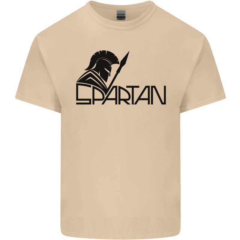 Spartan Gym Training Top Bodybuilding Mens Cotton T-Shirt Tee Top Sand