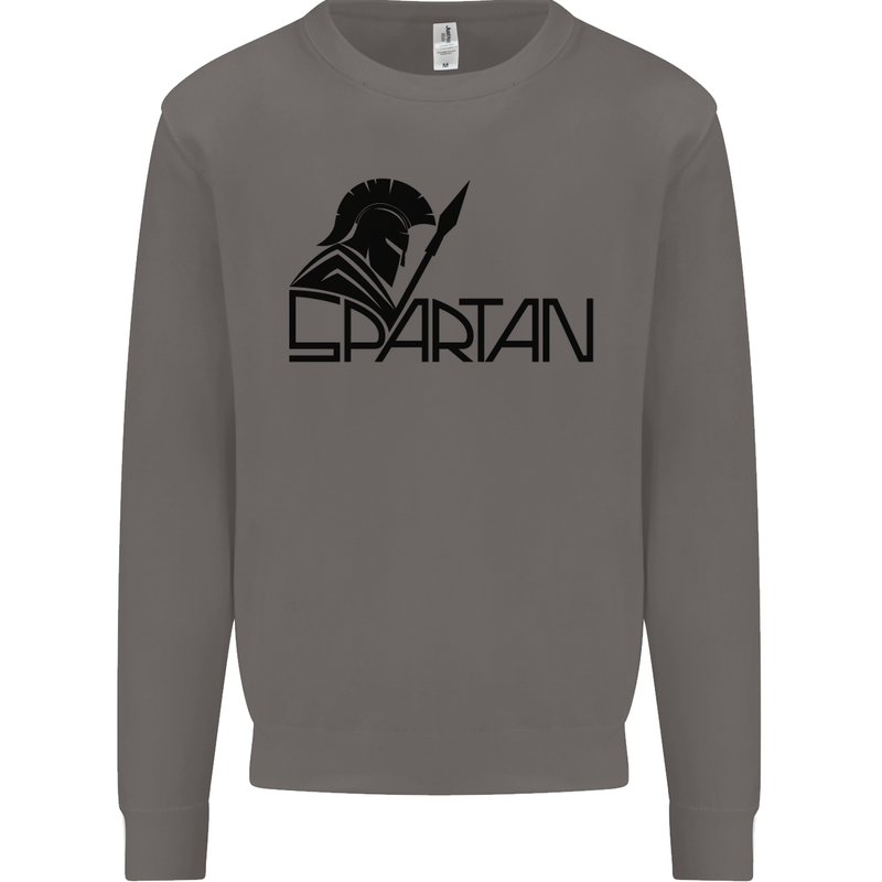 Spartan Gym Training Top Bodybuilding Mens Sweatshirt Jumper Charcoal