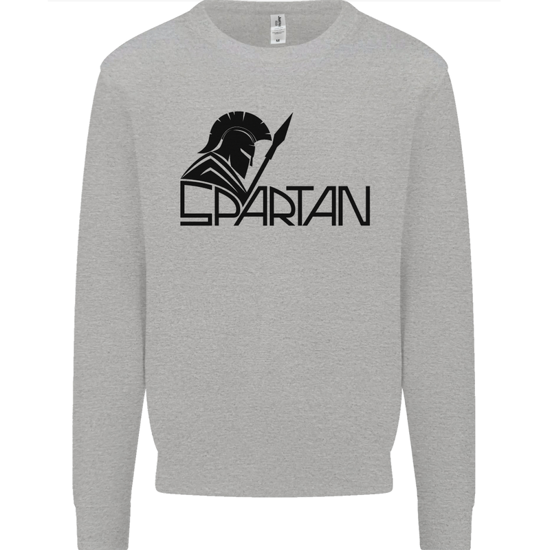 Spartan Gym Training Top Bodybuilding Mens Sweatshirt Jumper Sports Grey