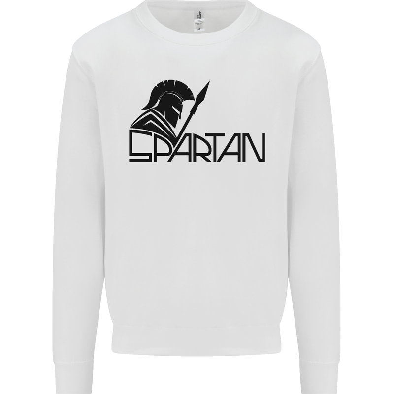 Spartan Gym Training Top Bodybuilding Mens Sweatshirt Jumper White