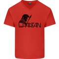 Spartan Gym Training Top Bodybuilding Mens V-Neck Cotton T-Shirt Red