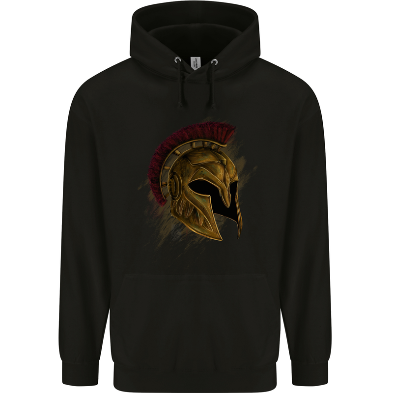 Spartan Helmet Gym Bodybuilding Training Childrens Kids Hoodie Black
