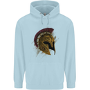 Spartan Helmet Gym Bodybuilding Training Childrens Kids Hoodie Light Blue