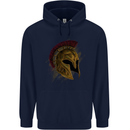 Spartan Helmet Gym Bodybuilding Training Childrens Kids Hoodie Navy Blue
