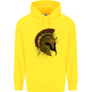 Spartan Helmet Gym Bodybuilding Training Childrens Kids Hoodie Yellow