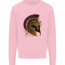 Spartan Helmet Gym Bodybuilding Training Kids Sweatshirt Jumper Light Pink
