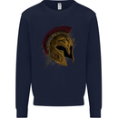 Spartan Helmet Gym Bodybuilding Training Kids Sweatshirt Jumper Navy Blue