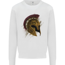 Spartan Helmet Gym Bodybuilding Training Kids Sweatshirt Jumper White