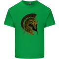 Spartan Helmet Gym Bodybuilding Training Kids T-Shirt Childrens Irish Green