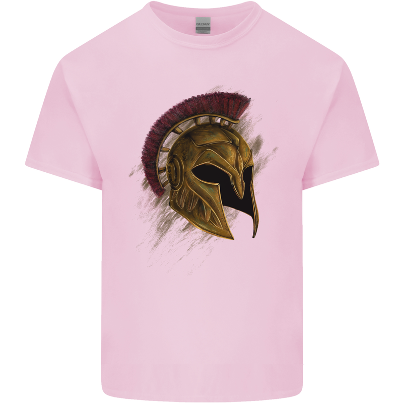 Spartan Helmet Gym Bodybuilding Training Kids T-Shirt Childrens Light Pink