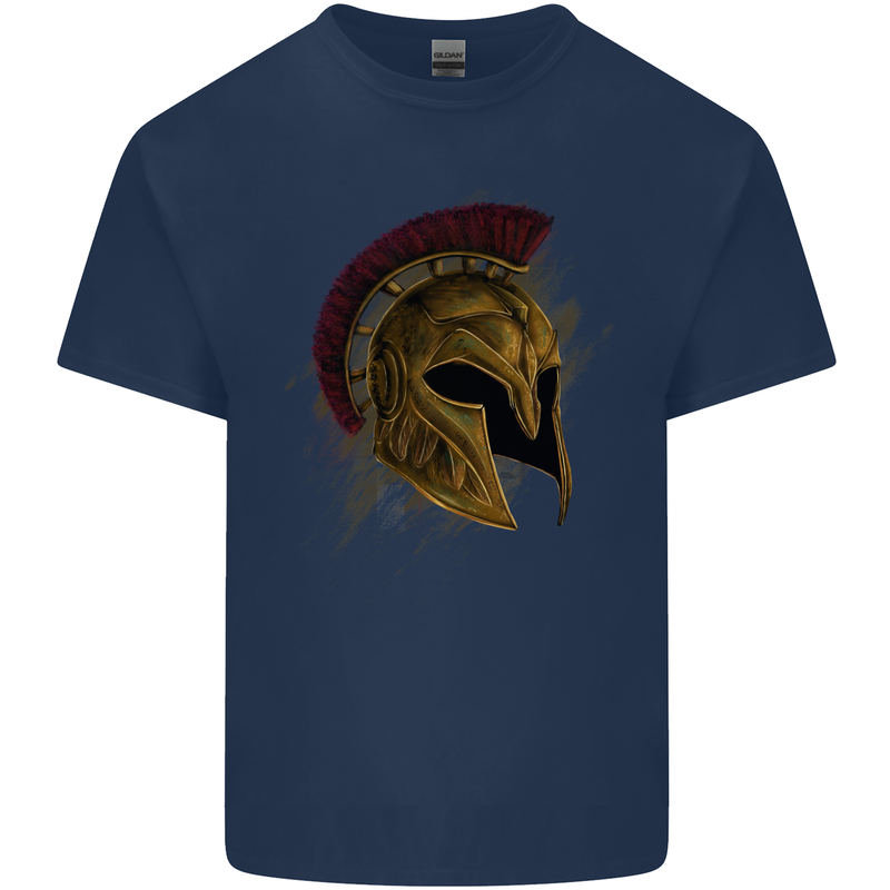 Spartan Helmet Gym Bodybuilding Training Kids T-Shirt Childrens Navy Blue