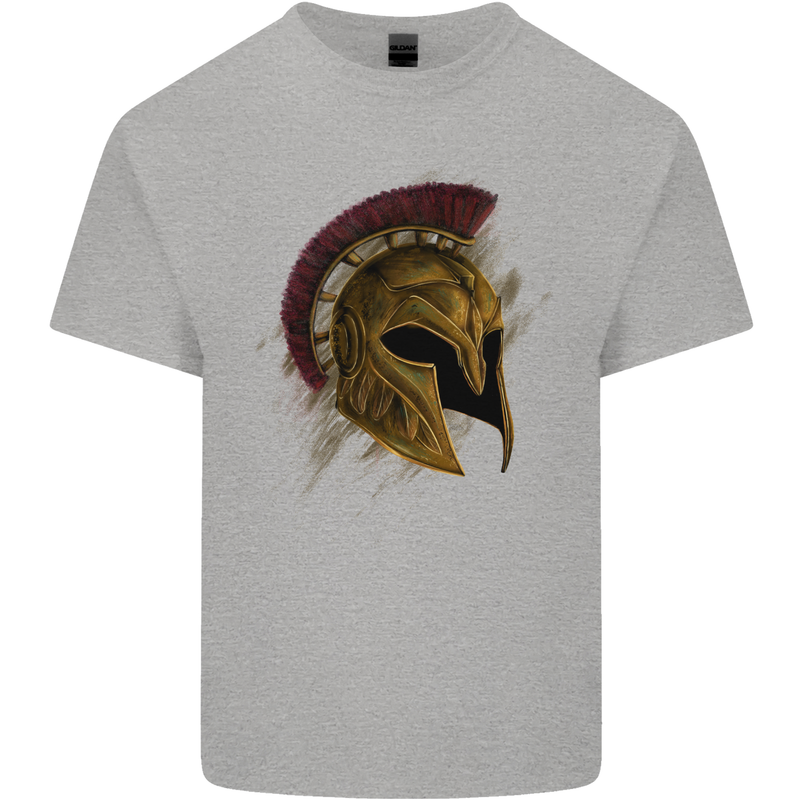 Spartan Helmet Gym Bodybuilding Training Kids T-Shirt Childrens Sports Grey