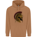 Spartan Helmet Gym Bodybuilding Training Mens 80% Cotton Hoodie Caramel Latte