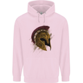 Spartan Helmet Gym Bodybuilding Training Mens 80% Cotton Hoodie Light Pink