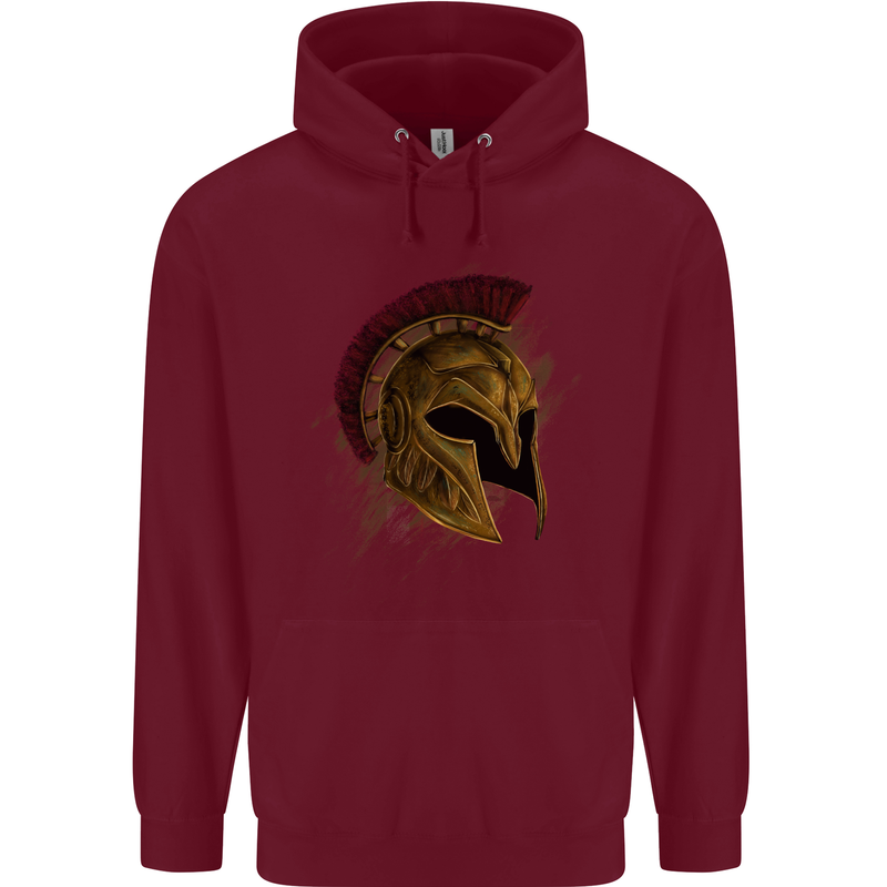 Spartan Helmet Gym Bodybuilding Training Mens 80% Cotton Hoodie Maroon