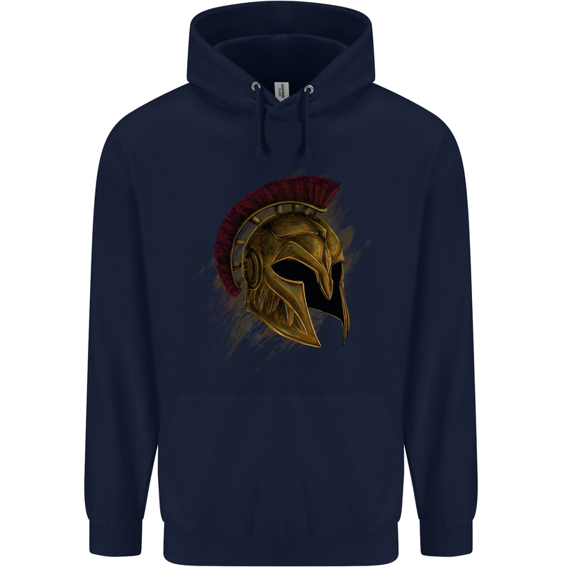 Spartan Helmet Gym Bodybuilding Training Mens 80% Cotton Hoodie Navy Blue