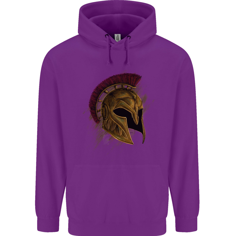 Spartan Helmet Gym Bodybuilding Training Mens 80% Cotton Hoodie Purple