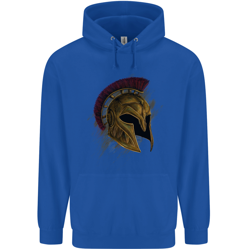 Spartan Helmet Gym Bodybuilding Training Mens 80% Cotton Hoodie Royal Blue