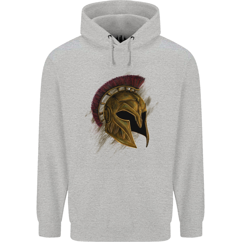 Spartan Helmet Gym Bodybuilding Training Mens 80% Cotton Hoodie Sports Grey