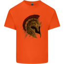 Spartan Helmet Gym Bodybuilding Training Mens Cotton T-Shirt Tee Top Orange