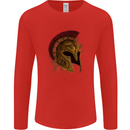 Spartan Helmet Gym Bodybuilding Training Mens Long Sleeve T-Shirt Red