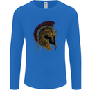 Spartan Helmet Gym Bodybuilding Training Mens Long Sleeve T-Shirt Royal Blue