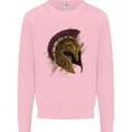 Spartan Helmet Gym Bodybuilding Training Mens Sweatshirt Jumper Light Pink